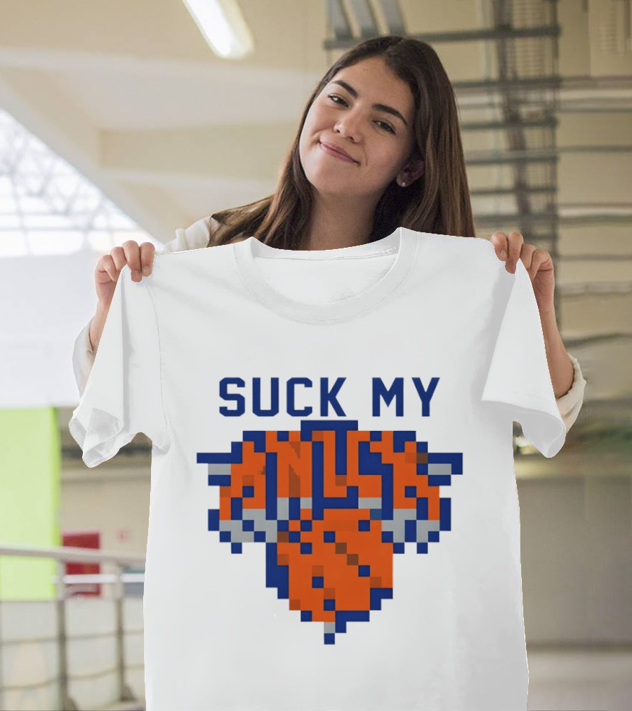 Suck My Knick Pixel Knicks Basketball T-Shirt