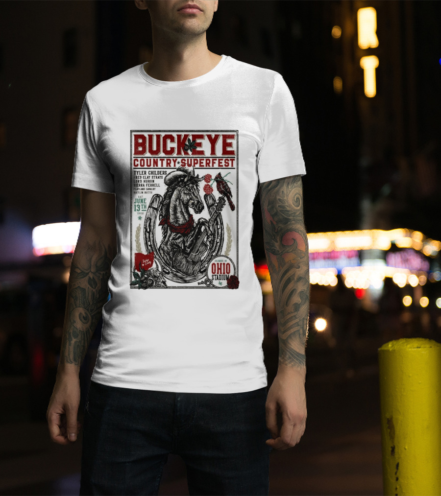Buckeye Country Superfest June 13 2026 Ohio Stadium Tyler Childers Red Clay Lord Huron Sierra Ferrell Flatland Cavalry Kaitlin Butts T-Shirt
