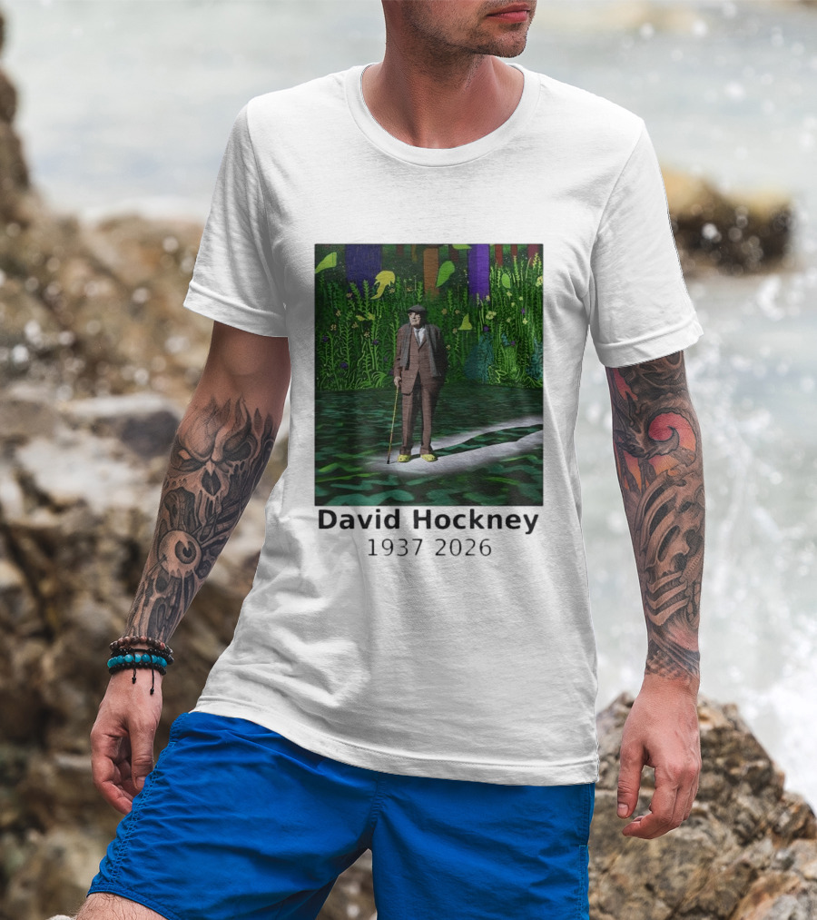 David Hockney 1937 2026 Colorful Garden Painting Memorial T-Shirt