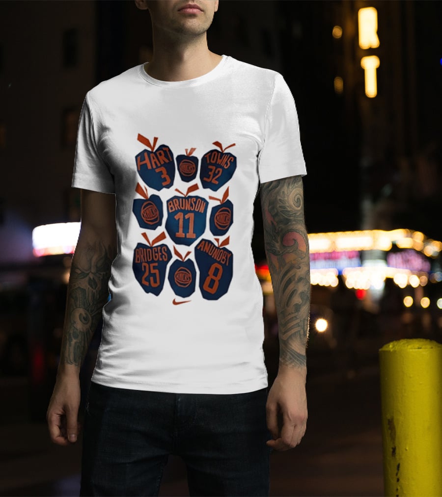 New York Knicks NBA Hart Brunson Towns Bridges Anunoby Big Apple Legends T-Shirt