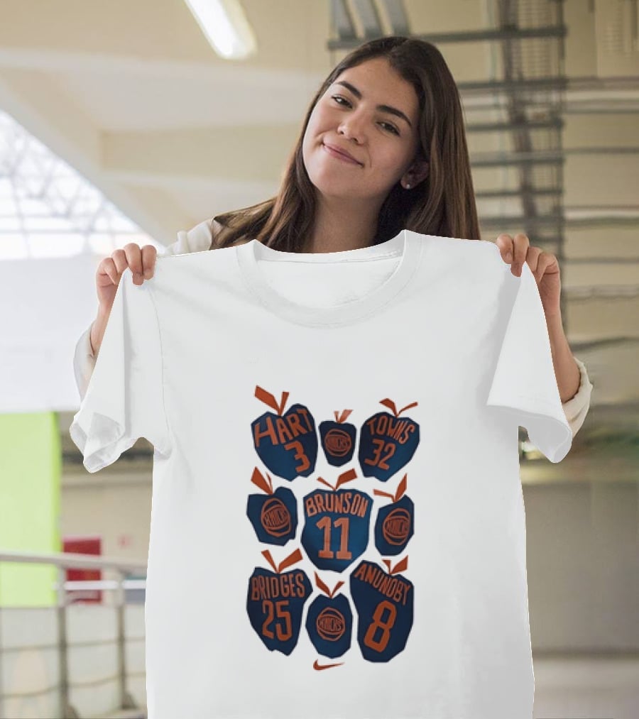 New York Knicks NBA Hart Brunson Towns Bridges Anunoby Big Apple Legends T-Shirt