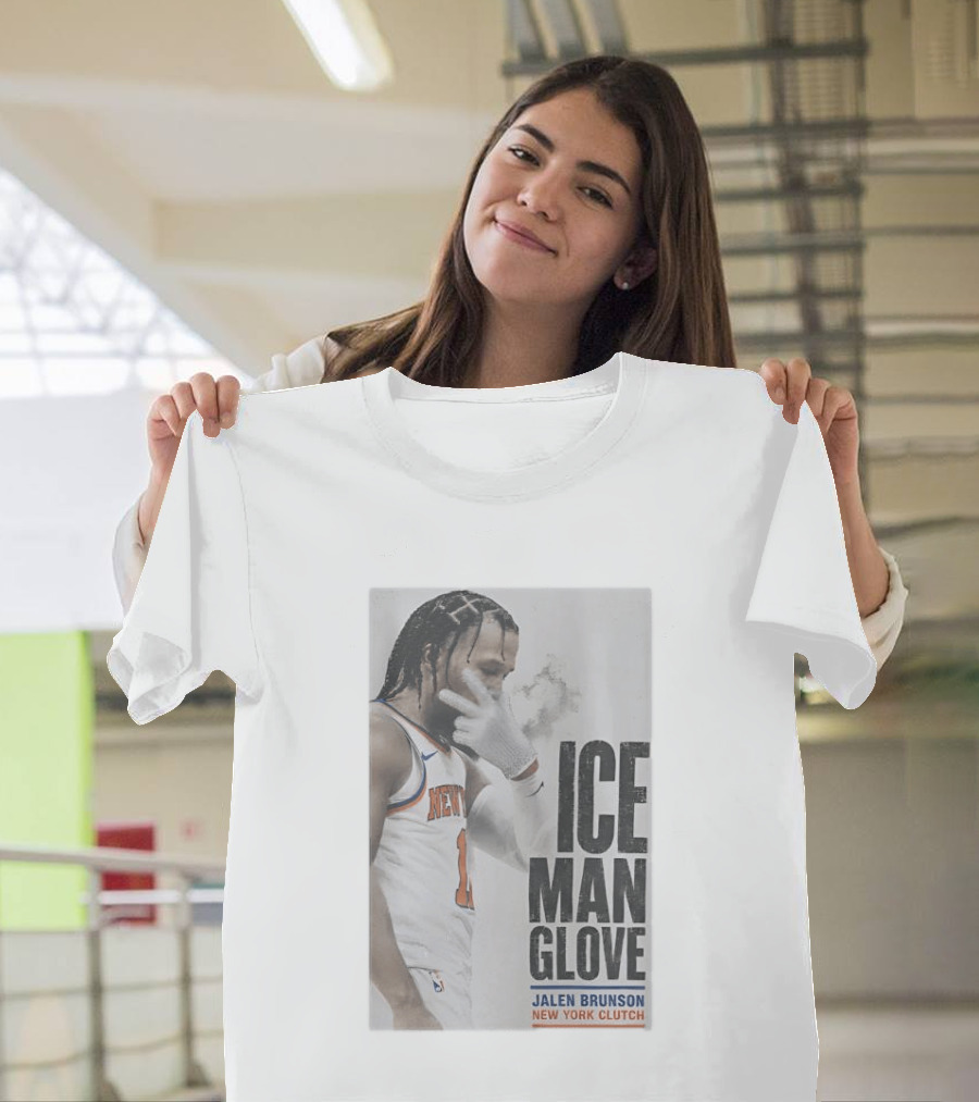 Jalen Brunson Ice Man Glove New York Knicks Clutch T-Shirt