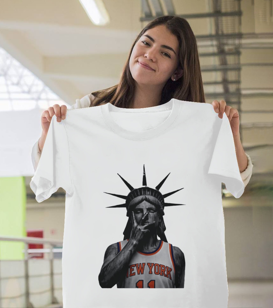 New York Knicks Jalen Brunson Statue Of Liberty Basketball Legend The Wait Is Over T-Shirt