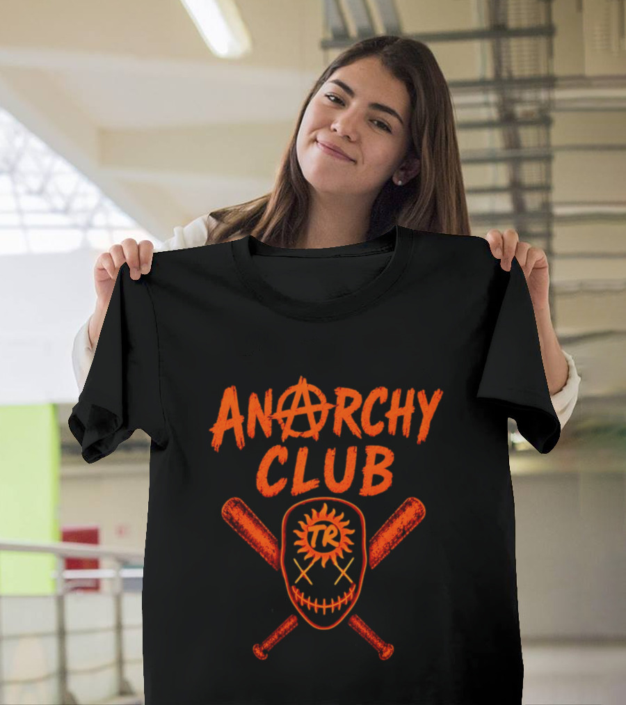Anarchy Club Masked Face TR Crossed Bats T-Shirt