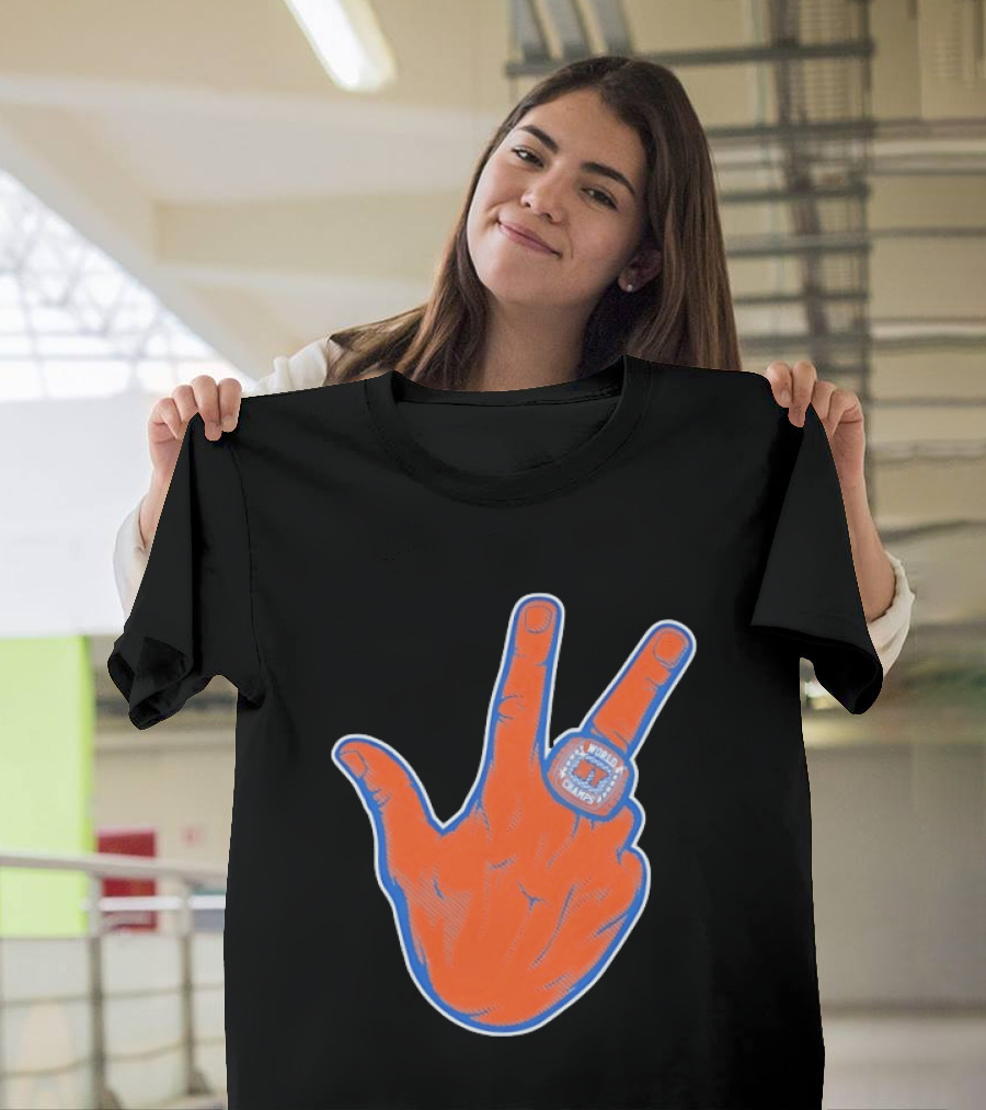New York Knicks Jalen Brunson Peace Sign Ring Basketball Champion T-Shirt