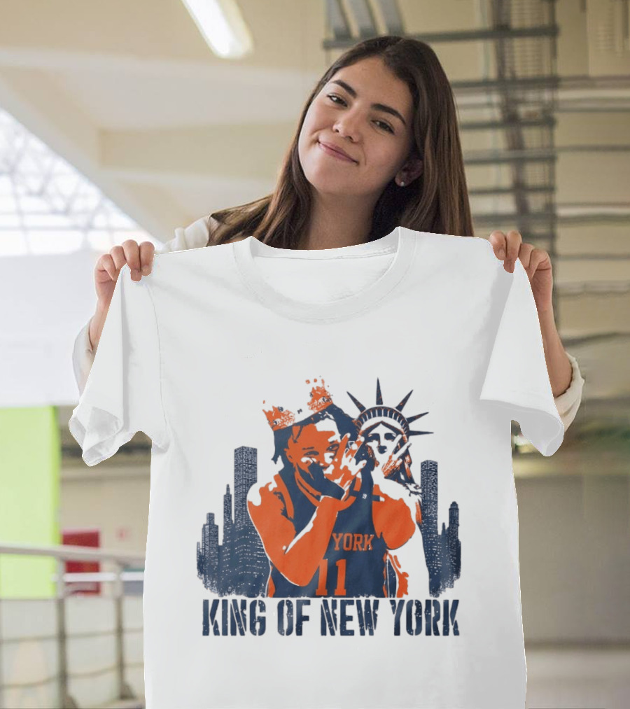 Jalen Brunson King Of New York Skyline 2026 MVP Basketball T-Shirt