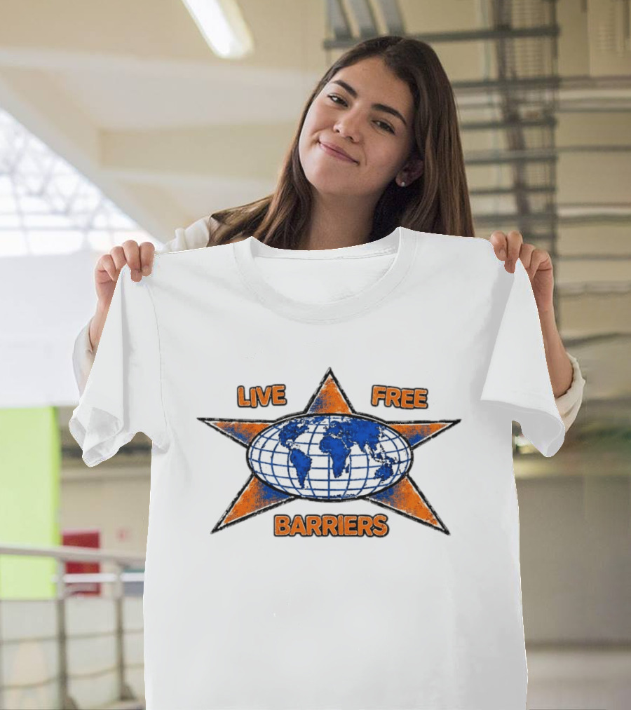 Jalen Brunson New York Knicks Captain Clutch Live Free Barriers Earth Star Globe Map T-Shirt