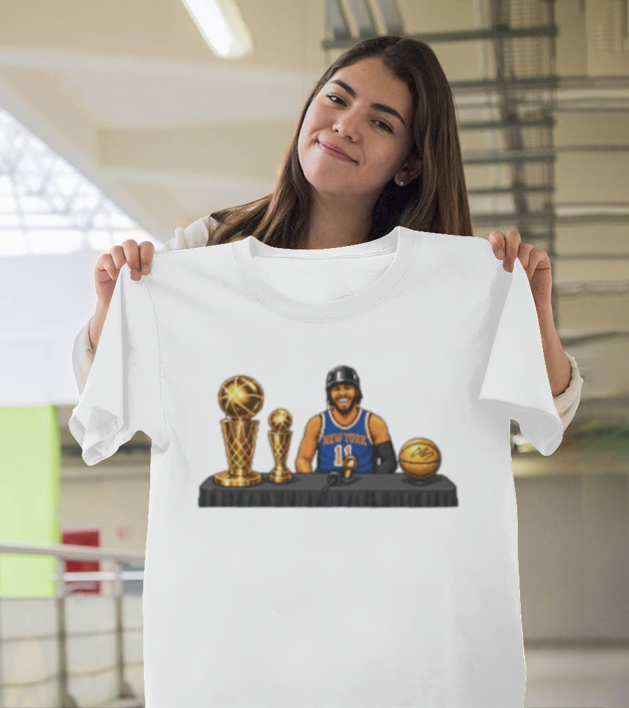 New York Knicks Jalen Brunson King Of NY Video Game 11 Basketball Trophies T-Shirt