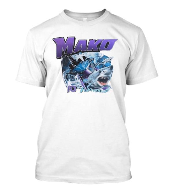 Mako 10th Anniversary SeaWorld Roller Shark Underwater Ocean Adventure T-Shirt