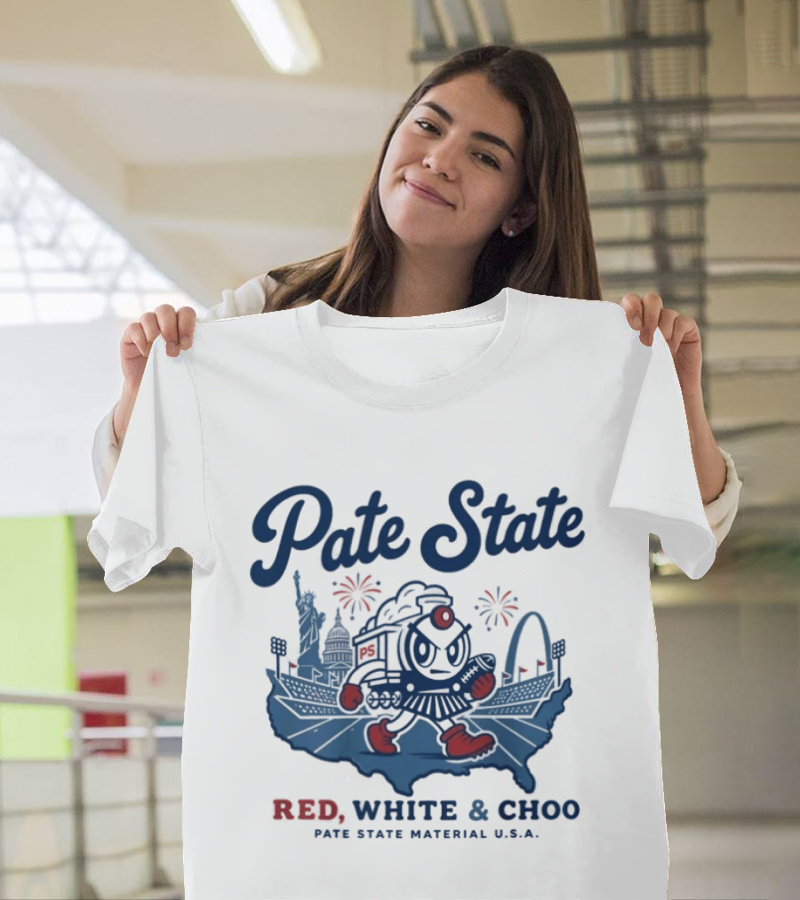 Pate State Red White And Choo USA Fireworks Statue Of Liberty Arch T-Shirt