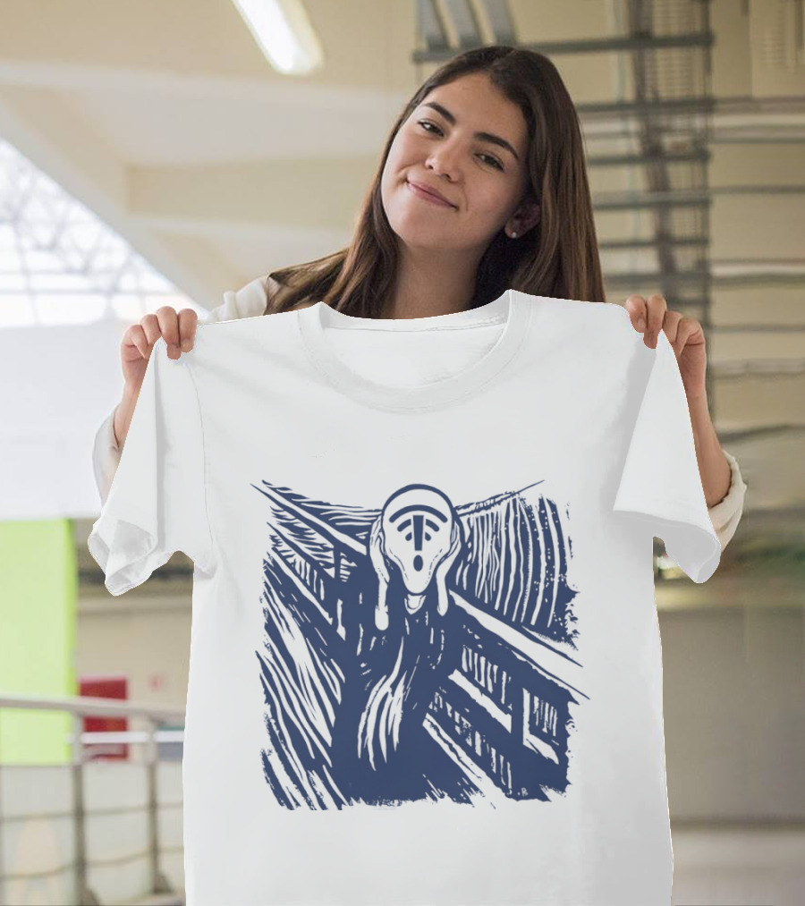 The Scream WiFi Connection Signal Error Loss Iconic Expression T-Shirt