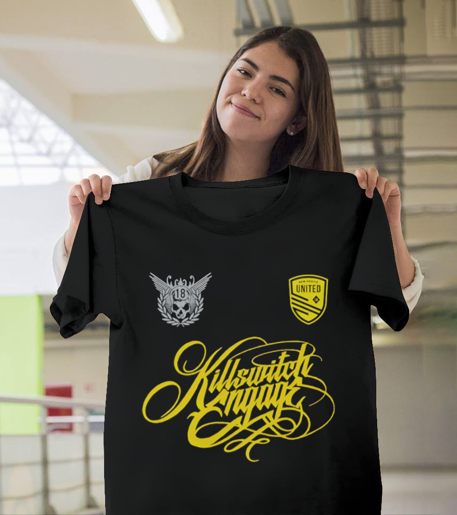 New Mexico United Killswitch Engage Collaboration Crest And Script T-Shirt