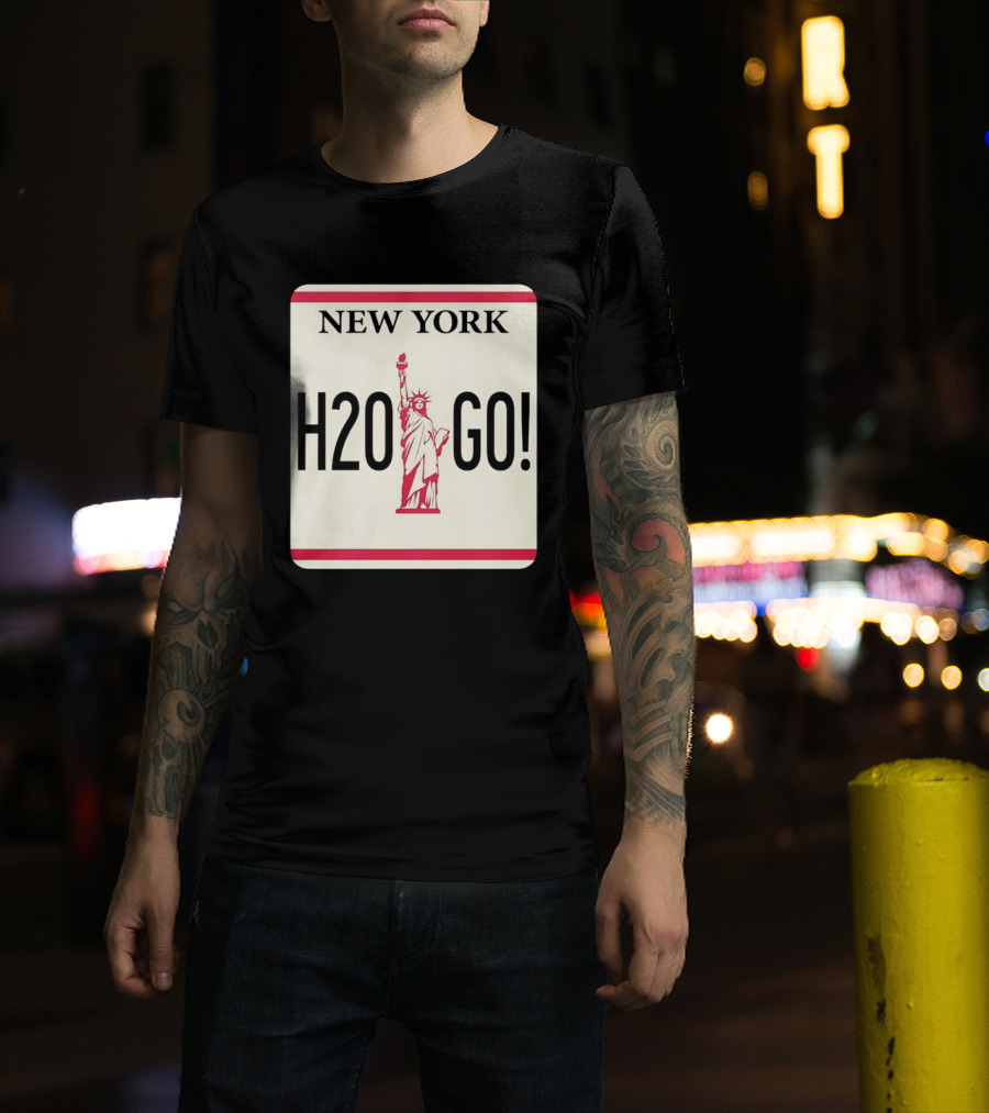 New York H2O Go License Plate Statue Of Liberty T-Shirt