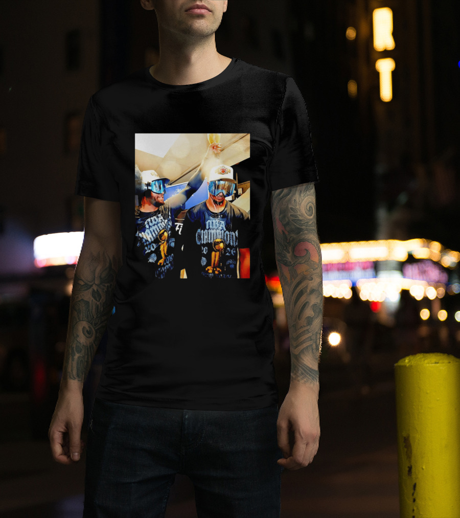 NBA Champions Celebration Jalen Brunson Josh Hart 2026 T-Shirt