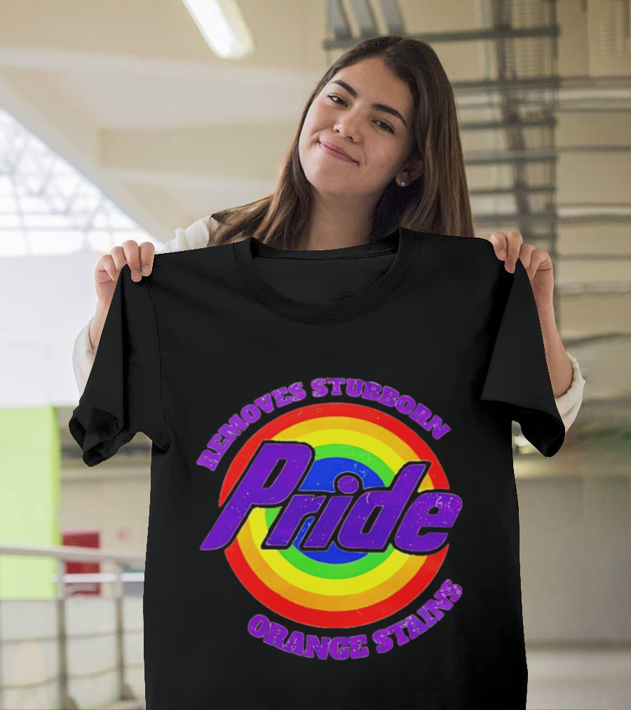 Pride Removes Stubborn Orange Stains Rainbow Circle T-Shirt