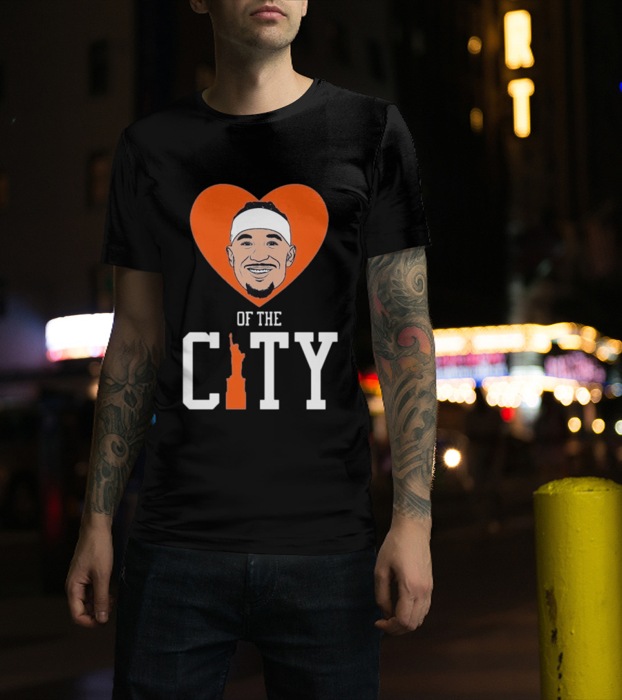 Josh Hart New York Knicks Heart Statue Of Liberty City T-Shirt