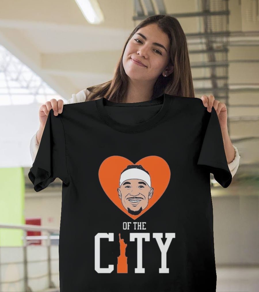 Josh Hart New York Knicks Heart Statue Of Liberty City T-Shirt
