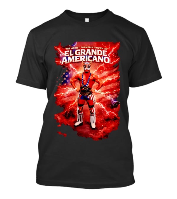 The Artist Formerly Known As El Grande Americano Luchador Flag Lightning T-Shirt