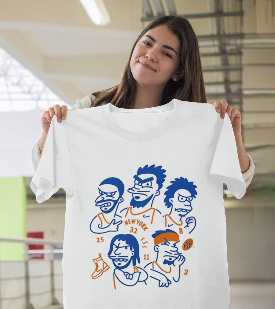 New York 32 Cartoon Characters Knicks 25 8 11 3 T-Shirt
