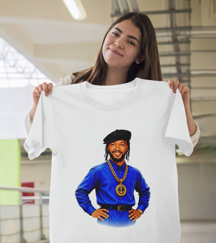 Jalen Brunson NY Knicks Always Business Never Personal Anchor Chain Beret Outfit T-Shirt