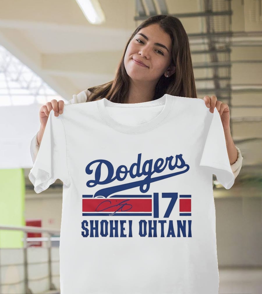 Dodgers Shohei Ohtani 17 Signature Number T-Shirt