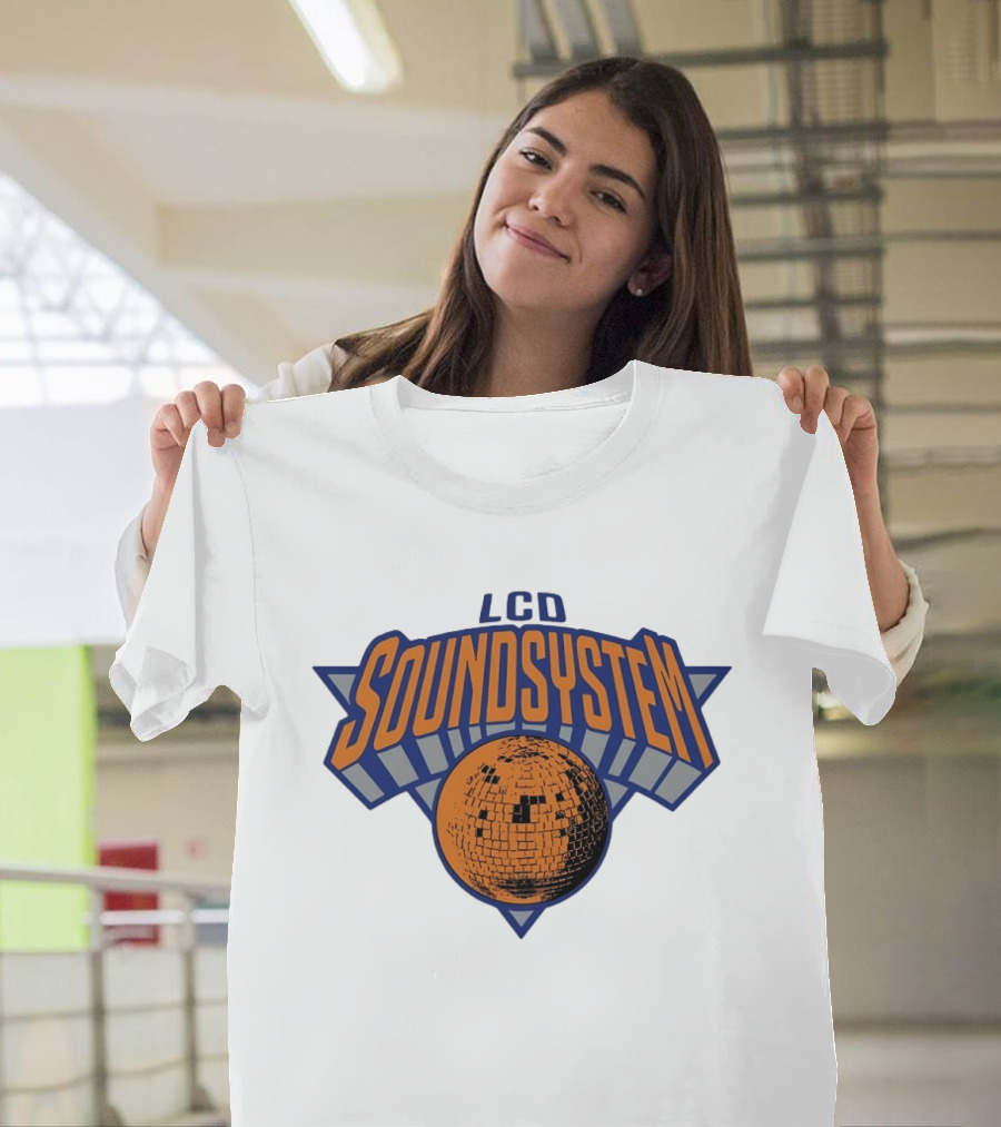 LCD Soundsystem Basketball Inspired New York Knicks Disco Ball T-Shirt