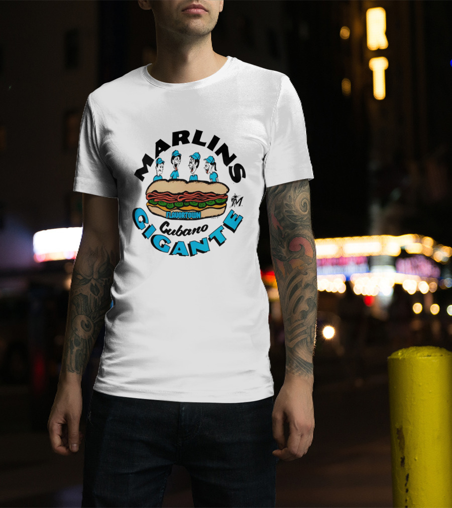 Marlins Cubano Gigante Flavortown Sandwich $1 T-Shirt