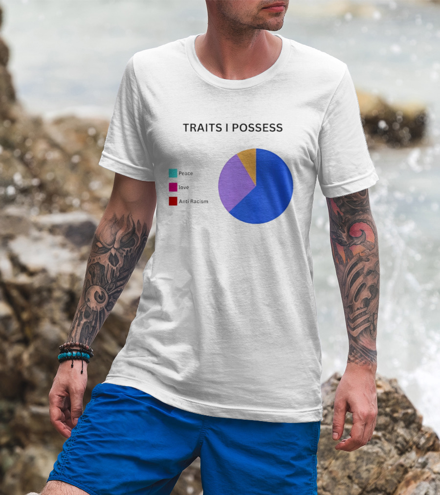 TRAITS I POSSESS Peace Love Anti Racism Chart T-Shirt