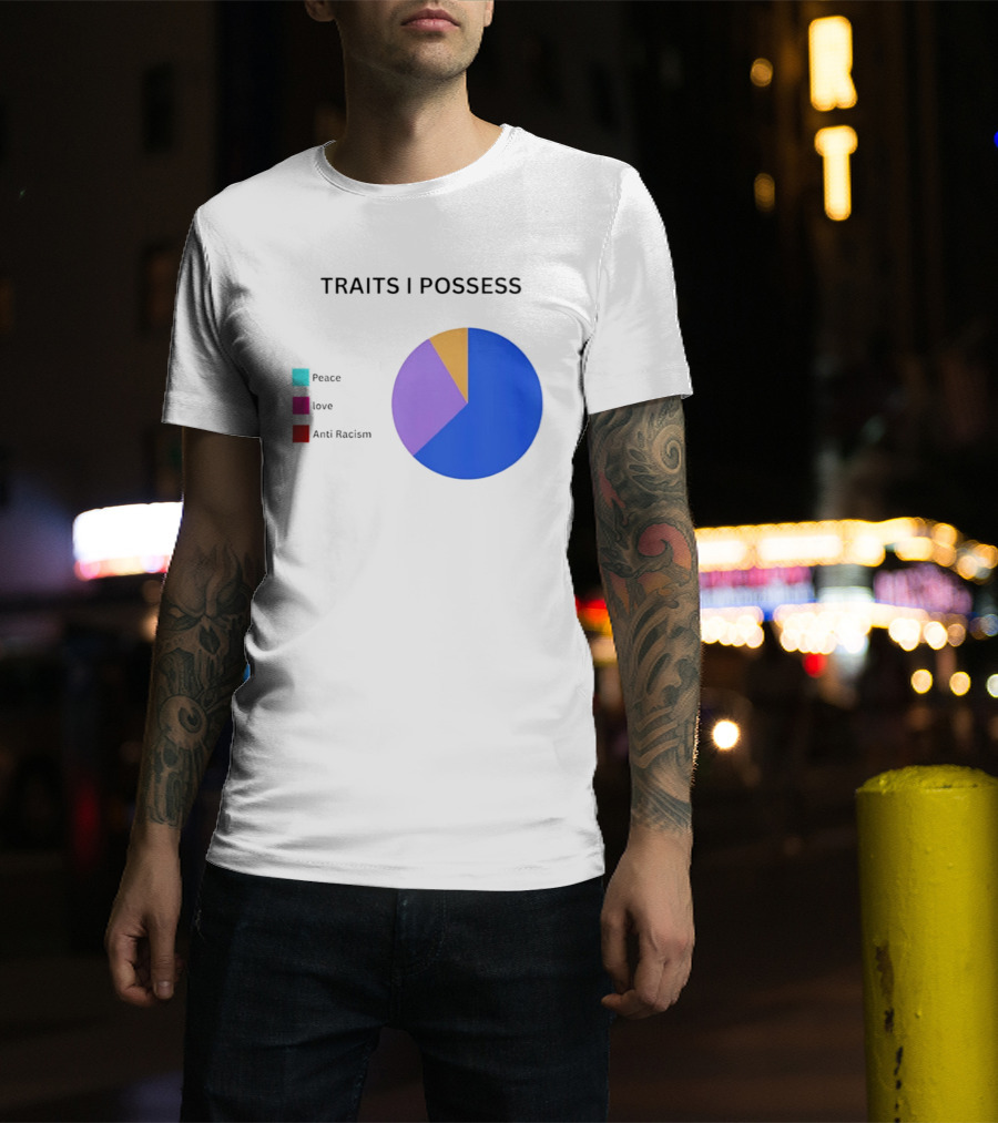 TRAITS I POSSESS Peace Love Anti Racism Chart T-Shirt