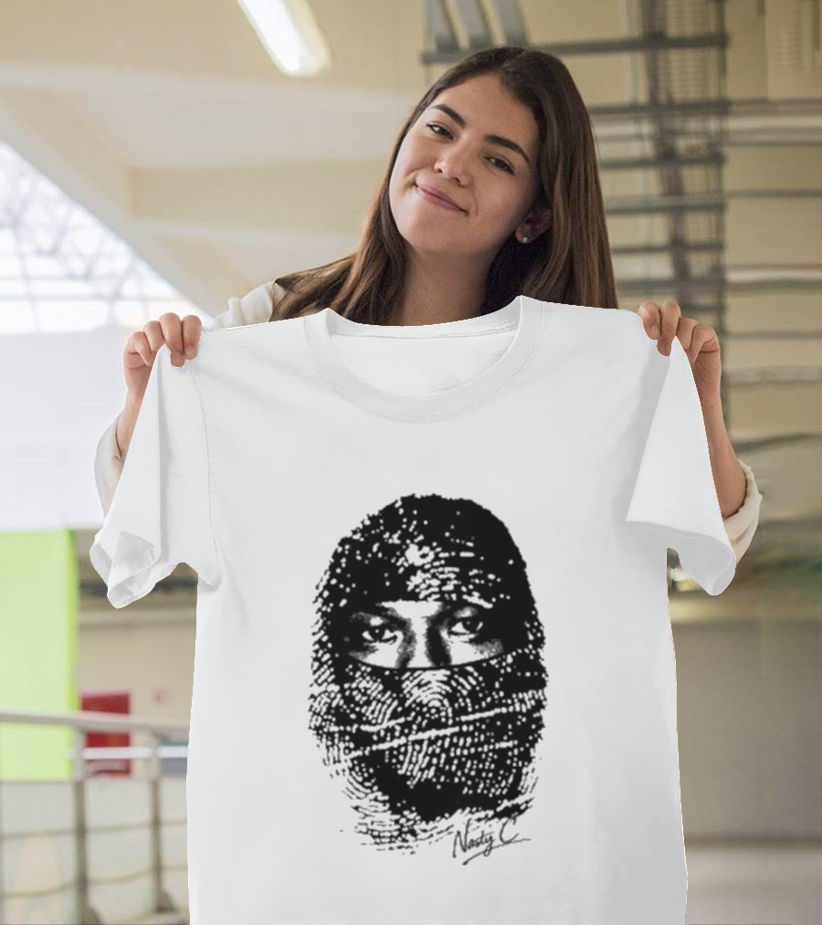 Nasty C Fingerprint Face Oversized Signature T-Shirt