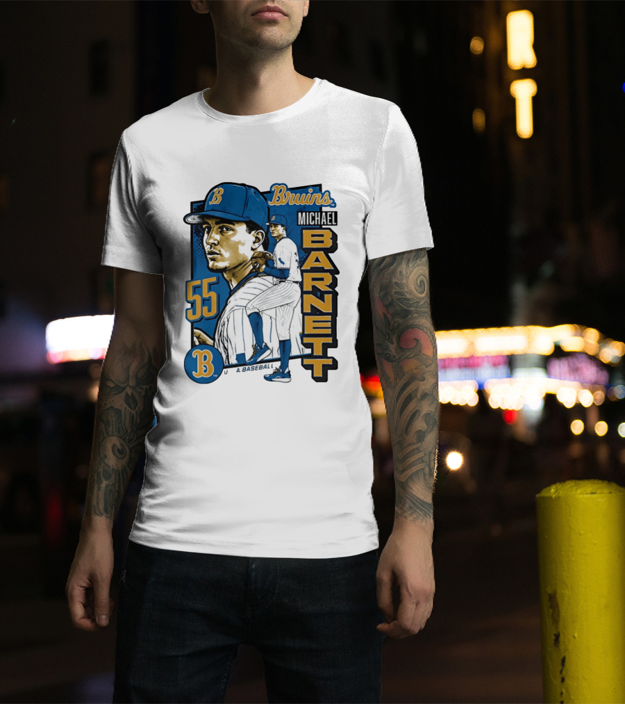 UCLA Bruins Michael Barnett 55 Baseball Pitcher T-Shirt