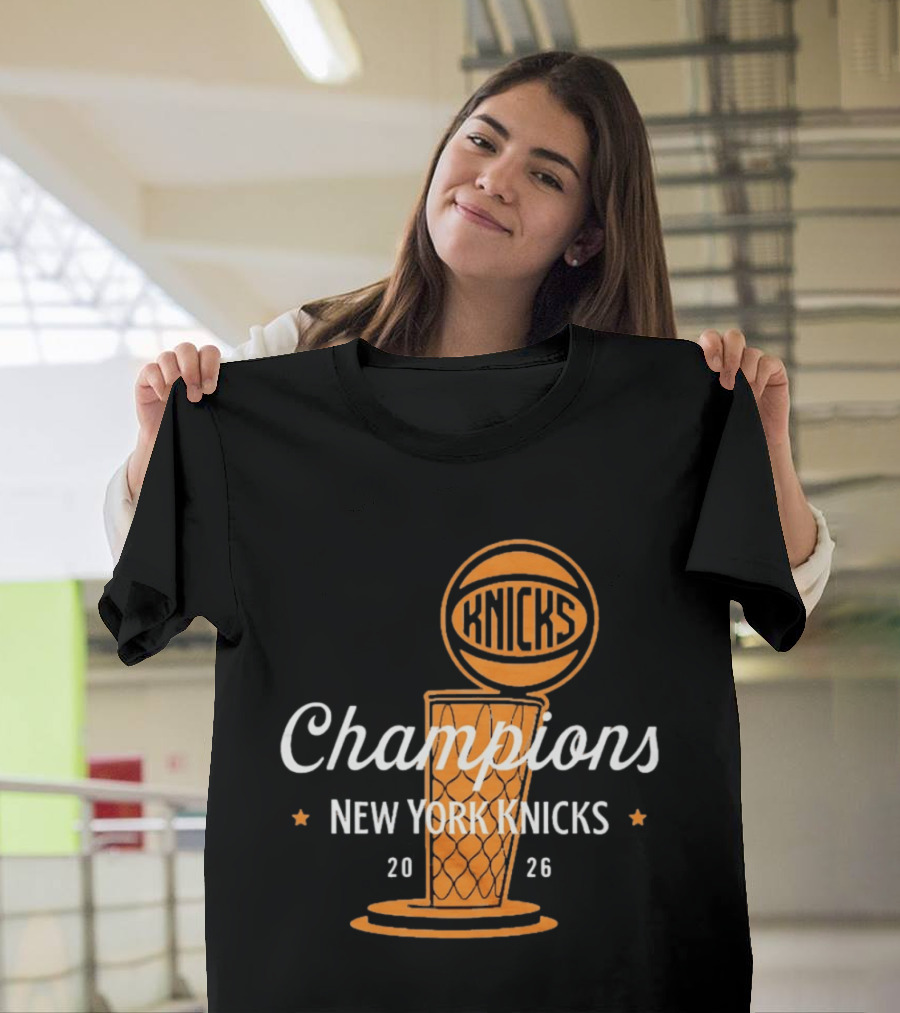 New York Knicks Champions 2026 Victory Basketball Knicks T-Shirt