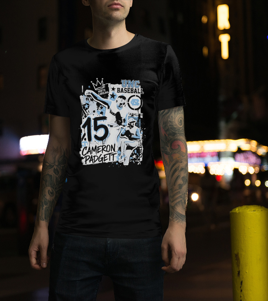 UNC Baseball Cameron Padgett 15 Tar Heels T-Shirt