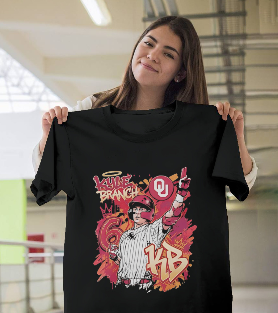 Oklahoma Sooners Kyle Branch 6 Graffiti KB T-Shirt