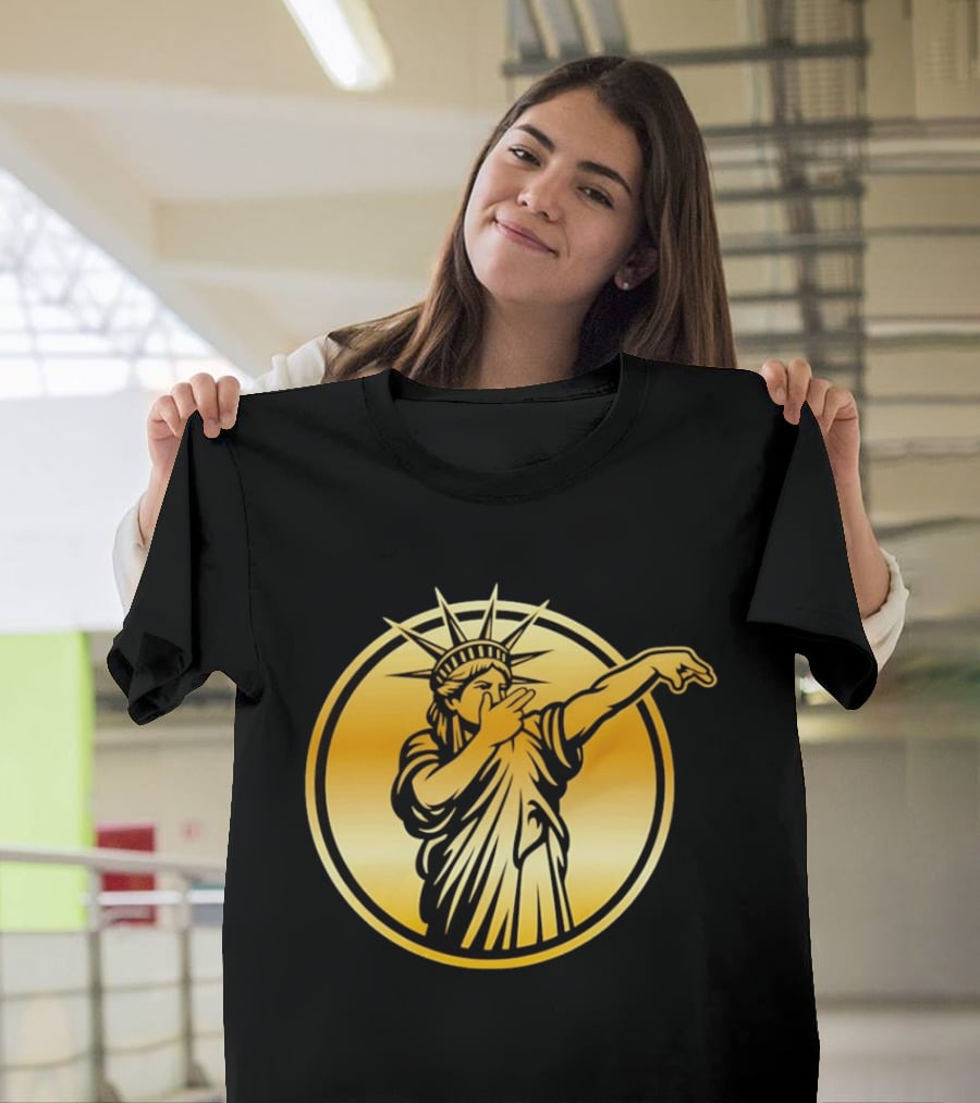 New York Knicks Jalen Brunson Statue Of Liber3 Gold T-Shirt