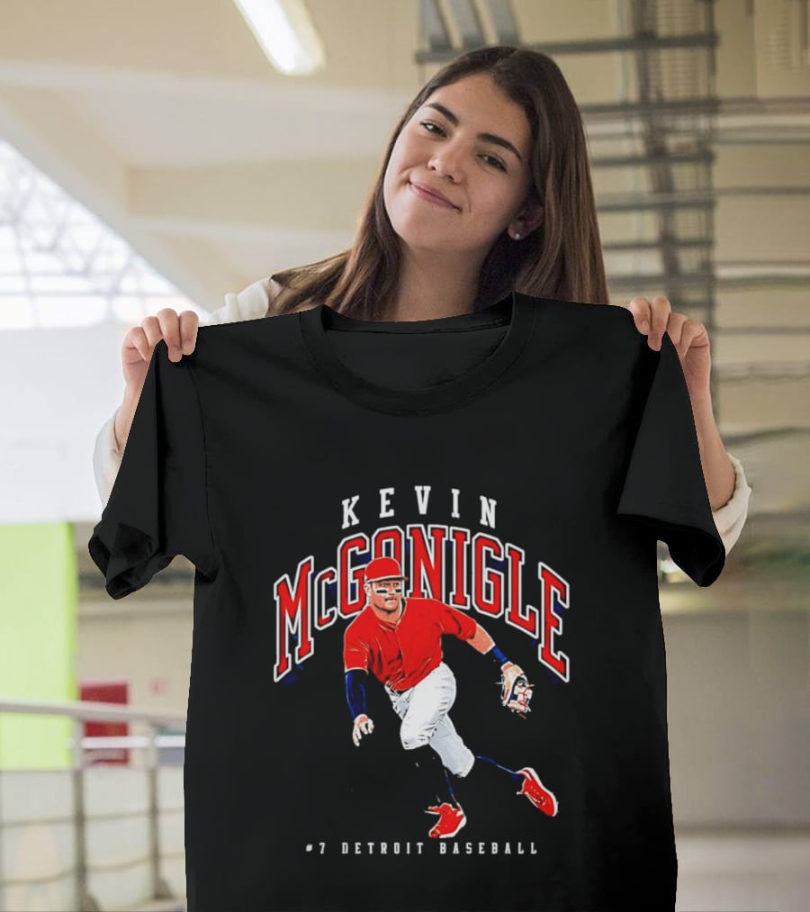 Kevin McGonigle Red Jersey Detroit Baseball #7 Collegiate T-Shirt