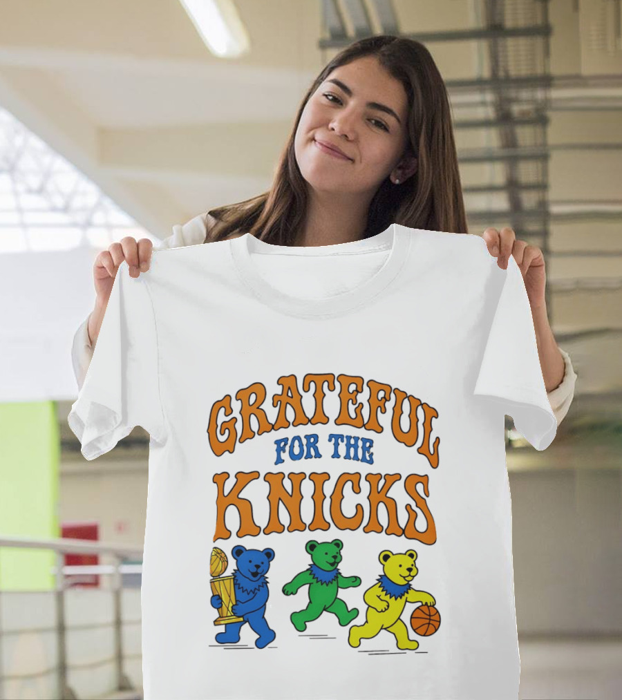 Grateful Dead New York Knicks Bears Basketball Trophy T-Shirt