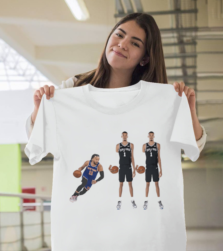 Jalen Brunson NY Knicks Vs Victor Wembanyama San Antonio Spurs Matchup NBA Basketball 9.11 T-Shirt