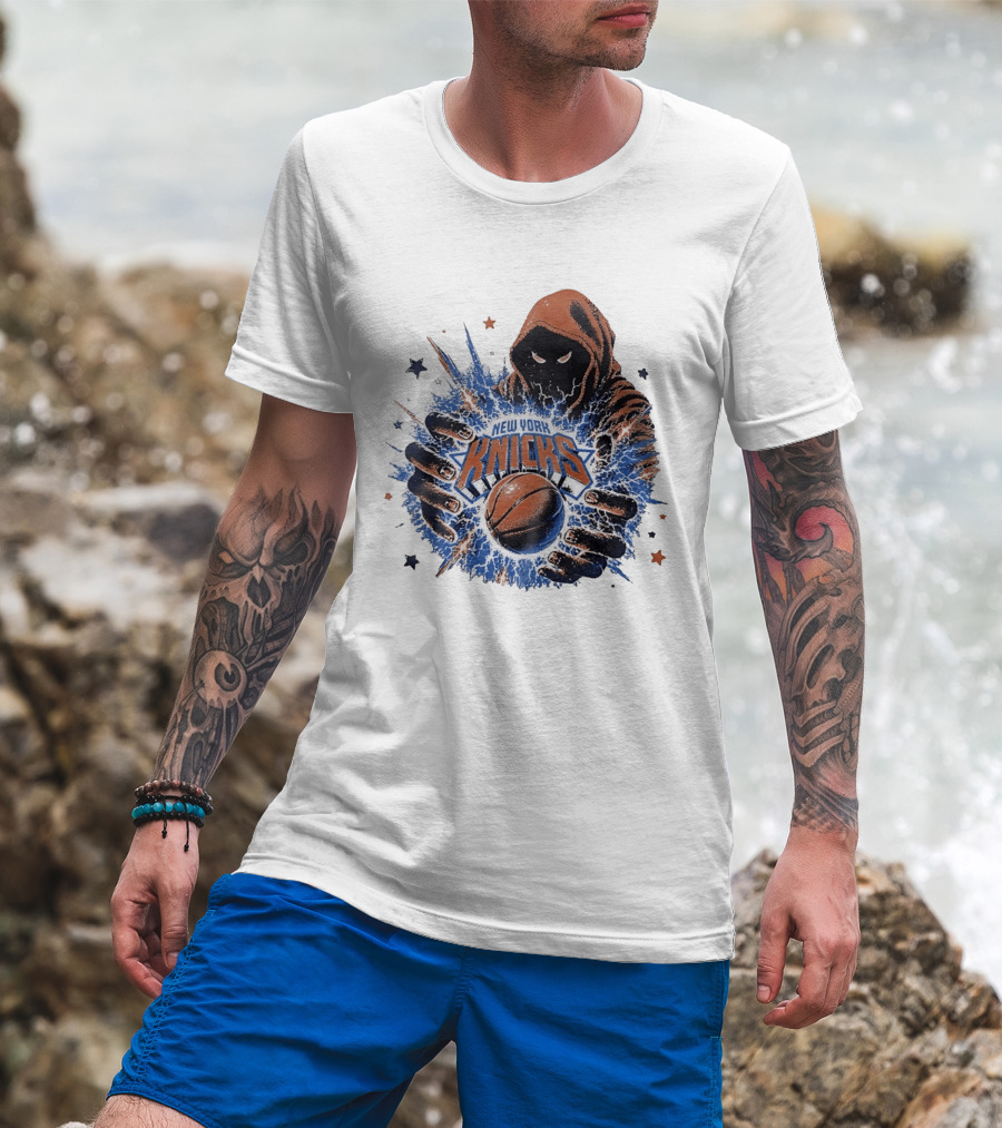 New York Knicks Dark Wizard Basketball Power T-Shirt