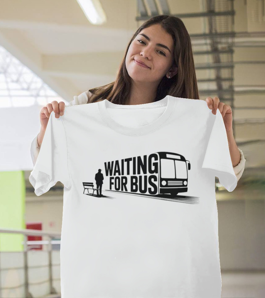 Waiting For Bus Public Transport Minimalist T-Shirt