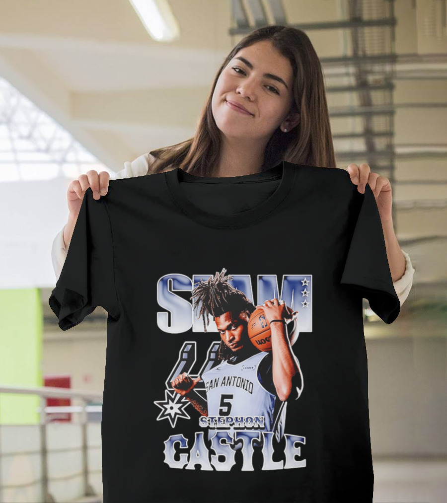San Antonio Spurs Stephon Castle SLAM Basketball Star T-Shirt