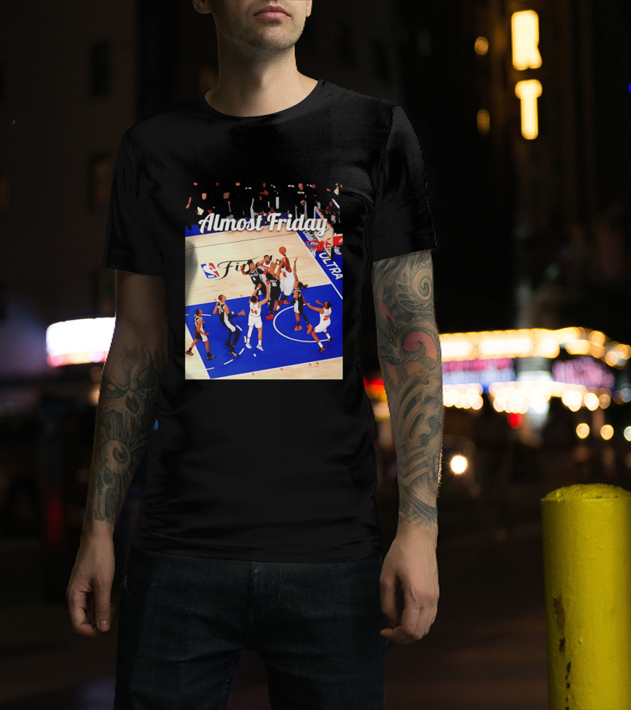 Almost Friday New York Knicks NBA Fit Game 4 Action Scene T-Shirt