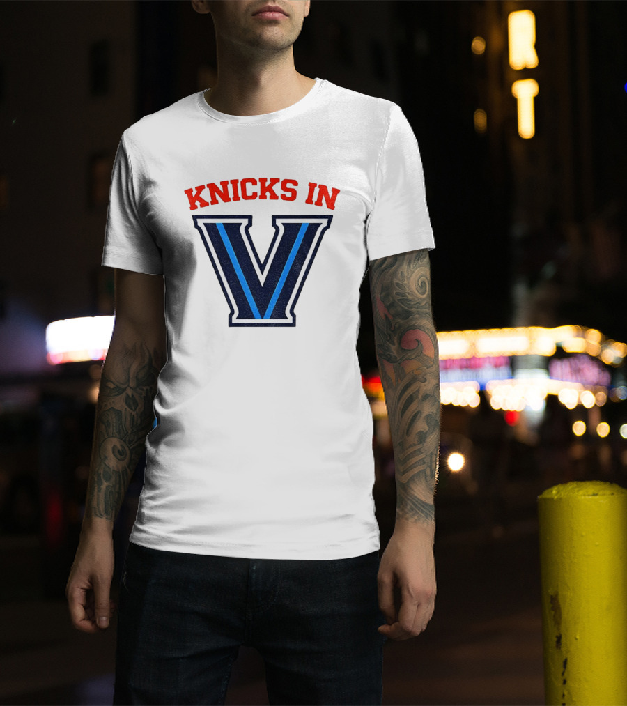 Knicks In V New York Knicks Villanova Wildcats NBA 2026 T-Shirt