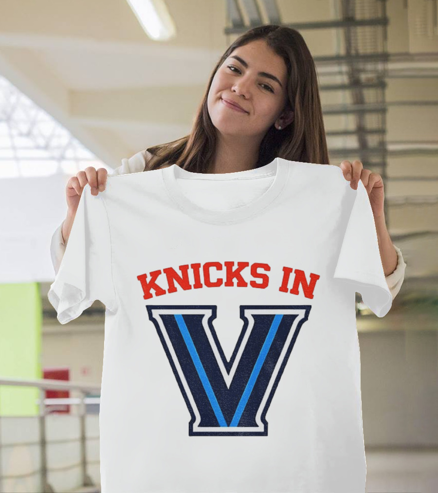 Knicks In V New York Knicks Villanova Wildcats NBA 2026 T-Shirt