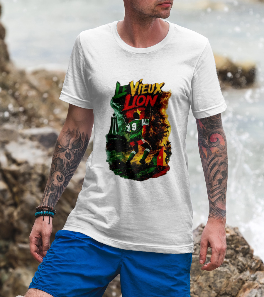 Le Vieux Lion Roger Milla Cameroon Football Icon T-Shirt