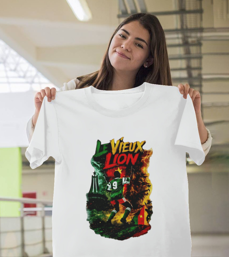 Le Vieux Lion Roger Milla Cameroon Football Icon T-Shirt
