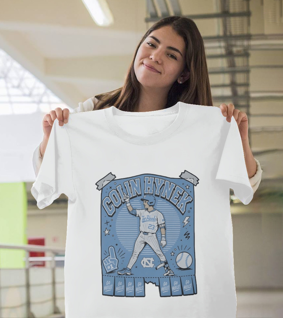 Colin Hynek Tar Heels Baseball Player Pose Go Heels North Carolina #23 T-Shirt