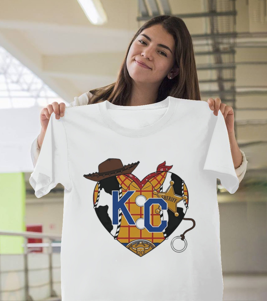 Howdy KC Sheriff Heart Cowboy Hat Plaid Bandana T-Shirt