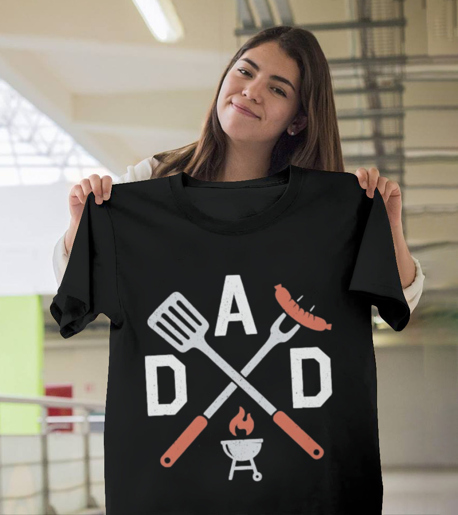 BBQ Grill Dad Tools Sausage Spatula Fork T-Shirt