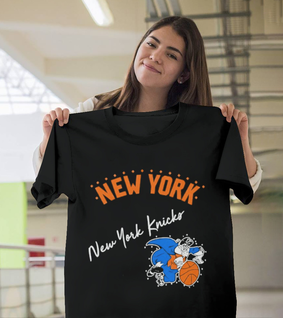 Father Knickerbocker New York Knicks Basketball Character Orange And Blue T-Shirt